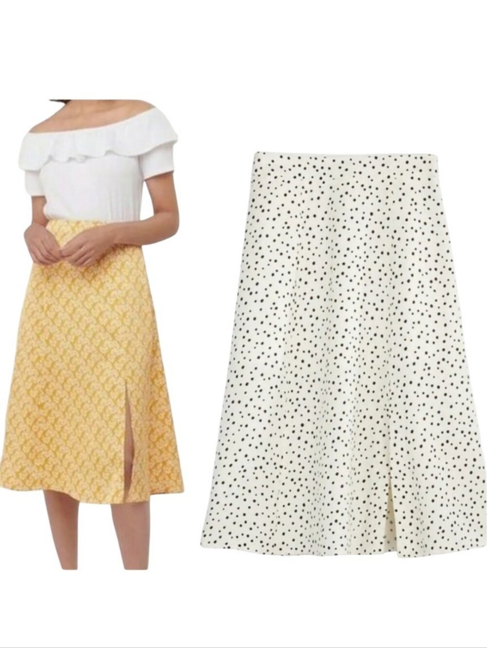 NWT Loft Linen Blend Polka Dot Skirt - Linen Blend - Size 0